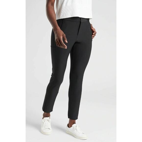 Athleta Stella Shale Black Ankle Zip Stretch Trouser Pants Women's Size 4 - Picture 3 of 11